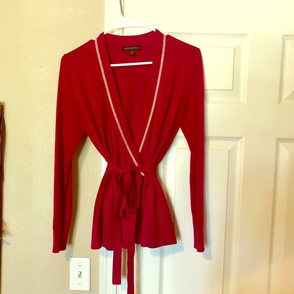Banana Republic Wrap w/ Silver Sparkle Trim